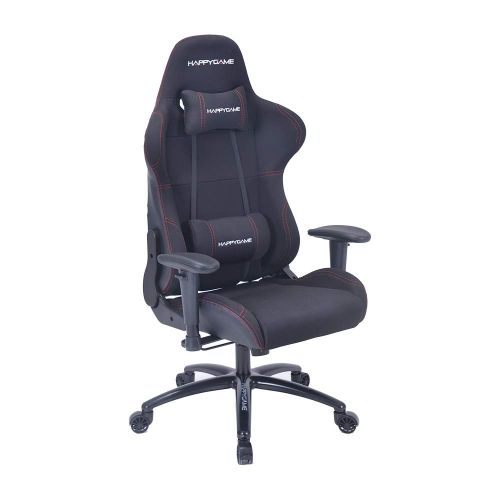  HAPPYGAME VCAS05 Racing Style Gaming Large Ergonomic High-Back Breathable Fabric Office Executive Computer Desk Chair with Headrest and Lumbar Support, Black