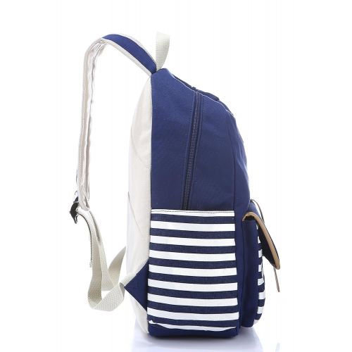  HAPPYTIMEBELT Stripe Design Student Book Bag Children School Backpack