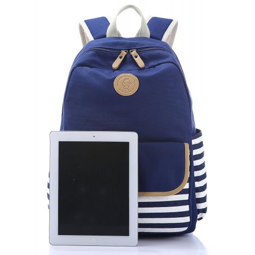  HAPPYTIMEBELT Stripe Design Student Book Bag Children School Backpack