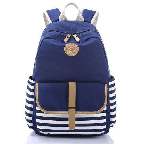  HAPPYTIMEBELT Stripe Design Student Book Bag Children School Backpack