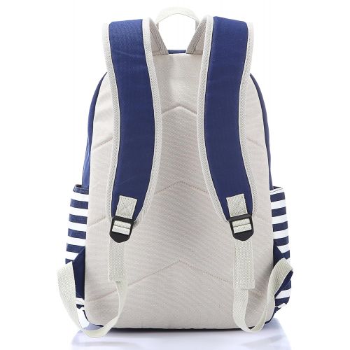  HAPPYTIMEBELT Stripe Design Student Book Bag Children School Backpack