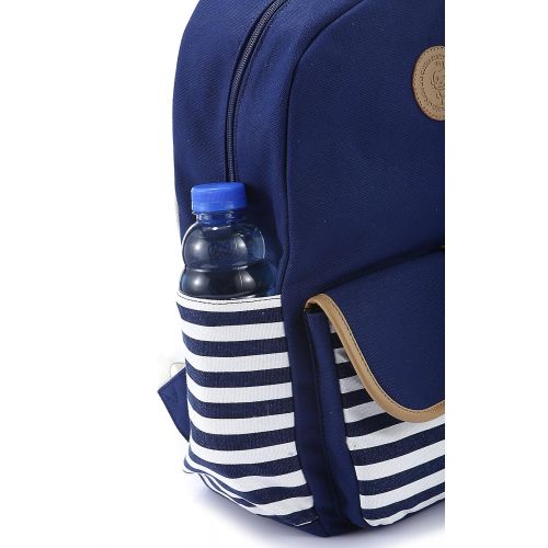  HAPPYTIMEBELT Stripe Design Student Book Bag Children School Backpack