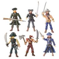 HAPTIME 6 pcs Pirates Action Figure Playset with 6 Weapons / Sea Rover Toy (Each 3.75 ) (Pirate)