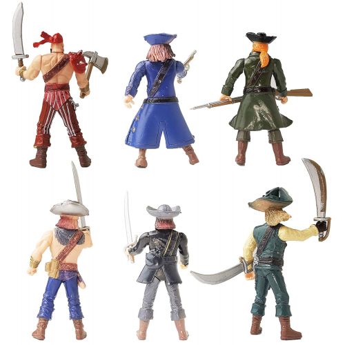  HAPTIME 6 pcs Pirates Action Figure Playset with 6 Weapons / Sea Rover Toy (Each 3.75 ) (Pirate)