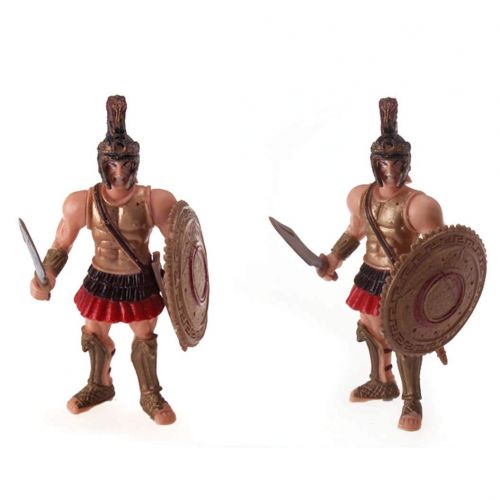  HAPTIME 6 Pcs Roman Gladiator Playsets Toy with Weapons and Shield, Ancient Rome Soldier Action Figures, Spartan Warrior