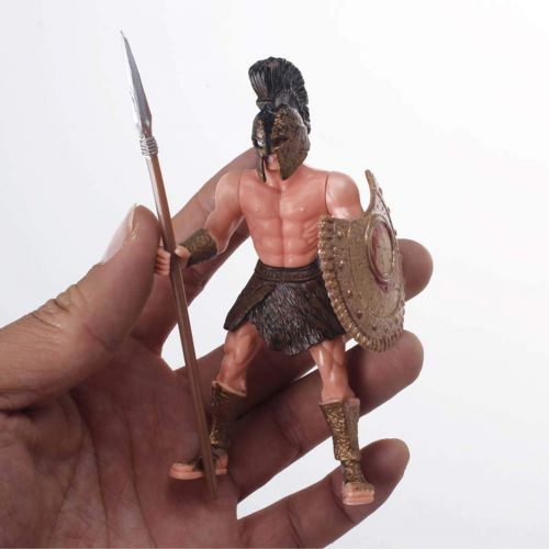  HAPTIME 6 Pcs Roman Gladiator Playsets Toy with Weapons and Shield, Ancient Rome Soldier Action Figures, Spartan Warrior