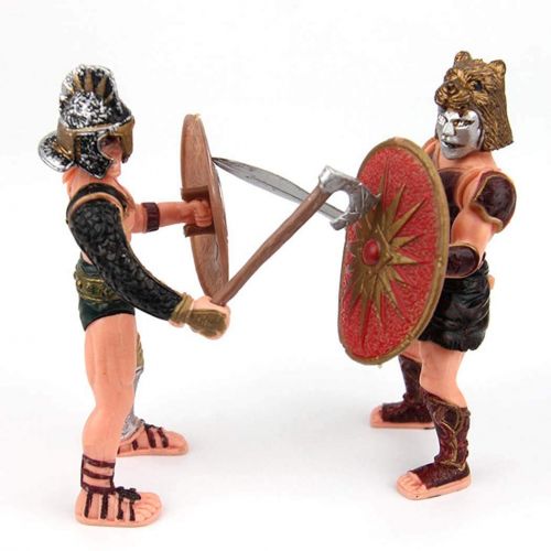  HAPTIME 6 Pcs Roman Gladiator Playsets Toy with Weapons and Shield, Ancient Rome Soldier Action Figures, Spartan Warrior