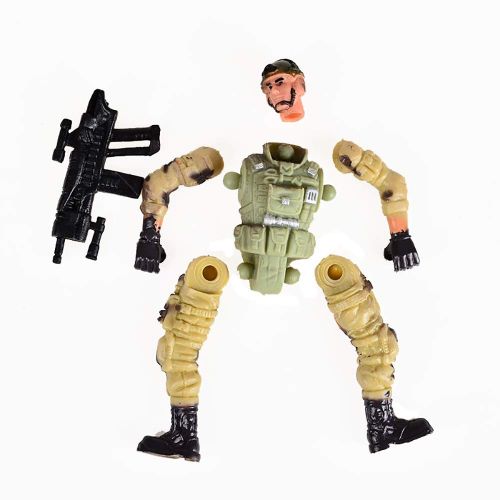  HAPTIME Soldier Figure Toy Army Men with Weapon / Military Action Figures Playset Special Force, Set of 6 (Each 3.75 inch Tall) (SWAT)