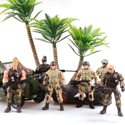  HAPTIME Soldier Figure Toy Army Men with Weapon / Military Action Figures Playset Special Force, Set of 6 (Each 3.75 inch Tall) (SWAT)