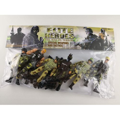  HAPTIME Soldier Figure Toy Army Men with Weapon / Military Action Figures Playset Special Force, Set of 6 (Each 3.75 inch Tall) (SWAT)