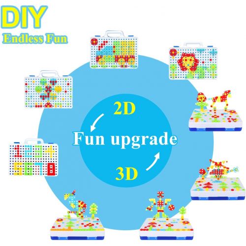  [아마존핫딜][아마존 핫딜] HAPTIME 237 Pieces Electric DIY Drill Educational Set, STEM Learning Toys, 3D Construction Engineering Building Blocks for Boys and Girls Ages 3 4 5 6 7 8 9 10 Year Old, Creative Games and