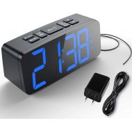 [아마존 핫딜] HAPTIME Digital Alarm Clock Radio for Bedrooms with FM Auto-Scan, Dual-Alarm, 4 Level Brightness Adjustable, Snooze and 12hr 24hr Format, Large LED Display, Powered by DC Adapter (