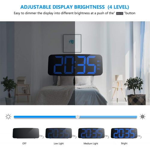  [아마존 핫딜] HAPTIME Digital Alarm Clock Radio for Bedrooms with FM Auto-Scan, Dual-Alarm, 4 Level Brightness Adjustable, Snooze and 12hr 24hr Format, Large LED Display, Powered by DC Adapter (