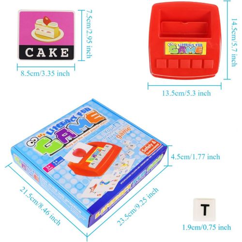  [아마존베스트]HAPTIME Matching Letter Game, Alphabet Reading & Spelling, Words & Objects, Number & Color Recognition, Educational Learning Toy for Preschooler, Kindergarten 3+ Years Old Kids Boys Girls