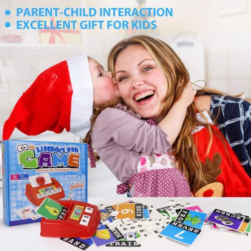  [아마존베스트]HAPTIME Matching Letter Game, Alphabet Reading & Spelling, Words & Objects, Number & Color Recognition, Educational Learning Toy for Preschooler, Kindergarten 3+ Years Old Kids Boys Girls