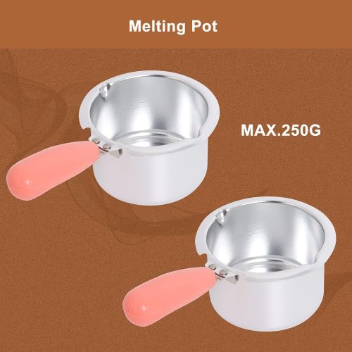  HAQQI Chocolate Melting Pot Electric Fondue Melter Machine Set with Mold DIY Pink Stainless Steel Plastic Home Candy Chocolate Making Melting Pot Kitchen Tool Double-pot