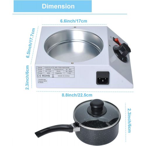  HAQQI Chocolate Melting Single Pot Electric Professional Tempering Machine Fondue Soap Handmade Tool Manual Control 110V