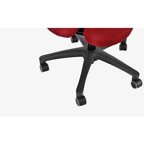  HARA Chair HARA CHAIR HARA D (HR2D) Office Chair Twin Based Pressure Relief of the Intervertebral Discs and Improved Buttock Circulation Color Red Mesh