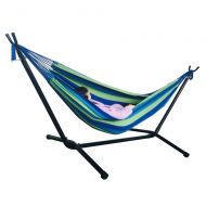 HARBORII Hammock with Steel Stand Two Person Adjustable Hammock Bed (Blue/Green)