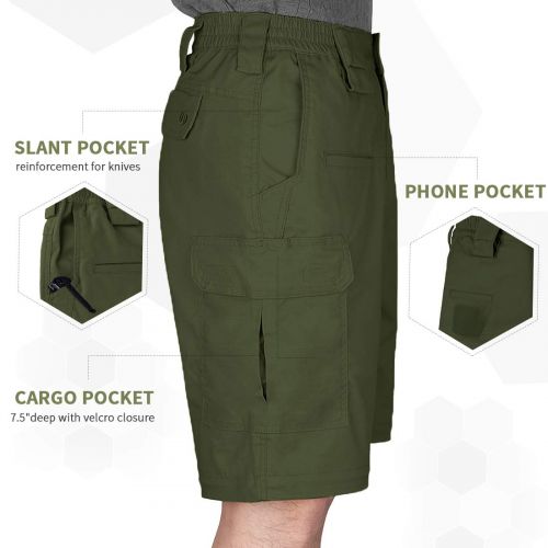  [아마존 핫딜]  [아마존핫딜]HARD LAND Mens 10 Inches Cargo Work Shorts Relaxed Fit Waterproof Ripstop Tactical Shorts Elastic Waist Outdoor Hiking