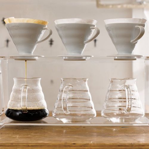  Hario VDC-01W V60 Kaffeefilterhalter, Glas, Weiss
