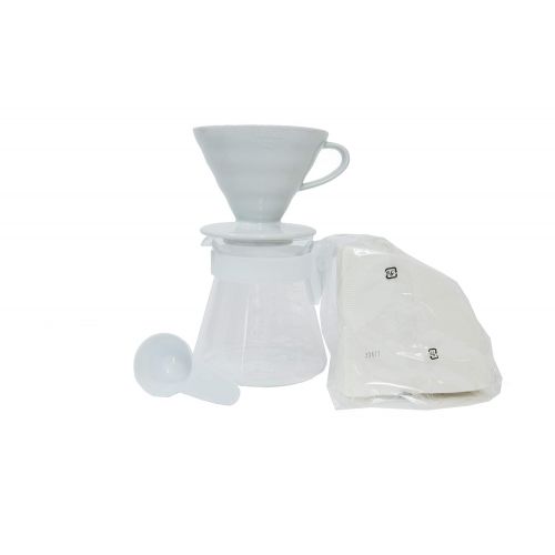  HARIO Hario Simply Kit V60 Kaffee-Ausgiesser, 700 ml, Weiss