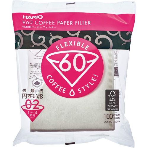  Hario V60 Groesse 02 - 3 Packungen 100 Weissbuch Kaffeefilter VCF-02-100W (insgesamt 300 Papierfilter) Import Japan