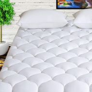 HARNY Mattress Pad Cover King Size 400TC Cotton Pillow Top Cooling Breathable Hypoallergenic Mattress Topper Quilted Fitted with 8-21”Deep Pocket