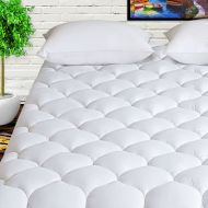 HARNY Mattress Pad Cover Queen Size 400TC Cotton Pillow Top Cooling Breathable Hypoallergenic Mattress Topper Quilted Fitted with 8-21”Deep Pocket