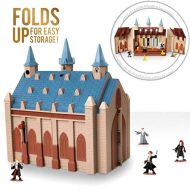 HARRY POTTER Hogwarts Great Hall Mini Playset with 5 Interactive Features, 4 Mini Figures, Podium, Goblet, Plus Works with Wizard Training Wands (Sold Separately)