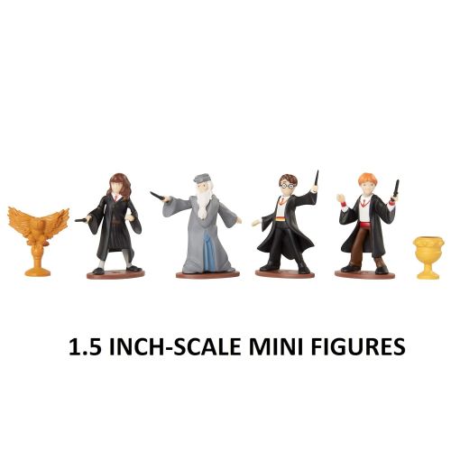  HARRY POTTER Hogwarts Great Hall Mini Playset with 5 Interactive Features, 4 Mini Figures, Podium, Goblet, Plus Works with Wizard Training Wands (Sold Separately)