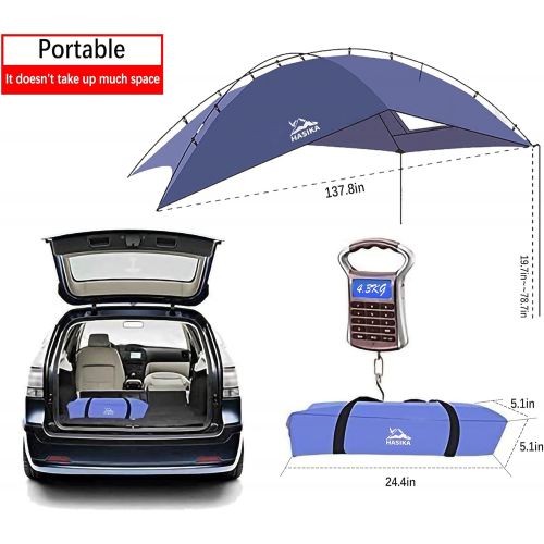  Hasika Light Weight Waterproof, Durable Tear Resistant, Multifunction Uses Auto Camping/SUV, MPV,Trailer,Teardrop,Sedan Anti-uv Tent for Beach Camping/Auto Traveling Tent/Shade Awn