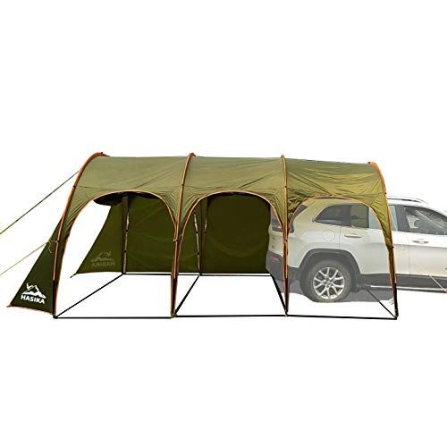  Hasika Waterproof Portable 8-10 Person Family Camping Tunnel Tent Top Canopy Cover for Car Trailer BBQ 15x10 ft