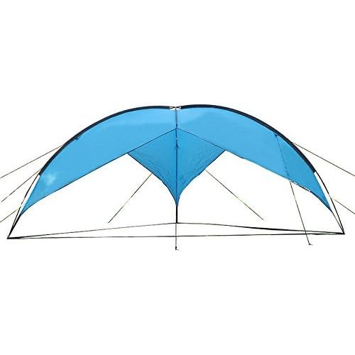  Hasika 15.7 x 15.7 Ft Outdoor Sunshade Basecamp Shelter Tripod Beach Shelter Canopy Fiberglass Poles Family Triangular Sun Shade Camping