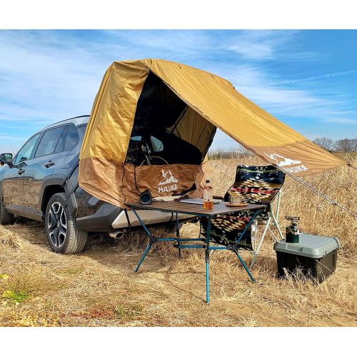  HASIKA Tailgate Shade Awning Tent for Car Camping Road Trip Essentials Small to Mid Size SUV Waterproof 3000MM Yellow (Small)