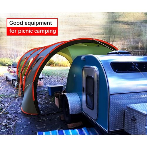  Hasika Family Camping Tunnel Tent Top Canopy Cover for Car Trailer BBQ Waterproof Portable 8-10 Person 15x10ft