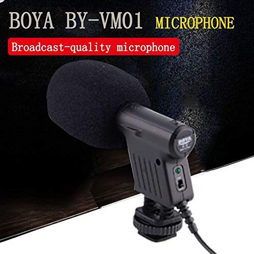  HATCHMATIC BOYA BY-VM01 Directional Condenser Interview Microphone Professional Phone Video Microphones for DSLR Camcorder Video Camera Mic: Black