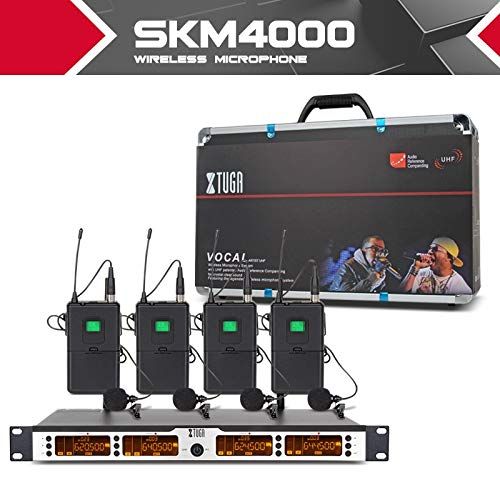  HATCHMATIC XTUGA SKM400 top quality 400 Channel Wireless Microphones System UHF Party Stage handheld bodypack collar mic headset lavalier: Russian Federation, 4handheldmic