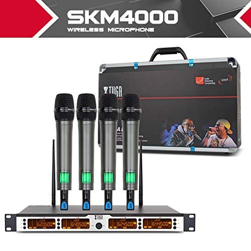  HATCHMATIC XTUGA SKM400 top quality 400 Channel Wireless Microphones System UHF Party Stage handheld bodypack collar mic headset lavalier: Russian Federation, 4handheldmic