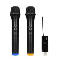 HATCHMATIC Professional Dual Wireless Microphone System Stage Performances Wireless Microphone Handheld Wireless Dynamic Microphone: China, Black