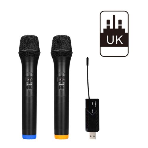  HATCHMATIC Professional Dual Wireless Microphone System Stage Performances Wireless Microphone Handheld Wireless Dynamic Microphone: China, Black