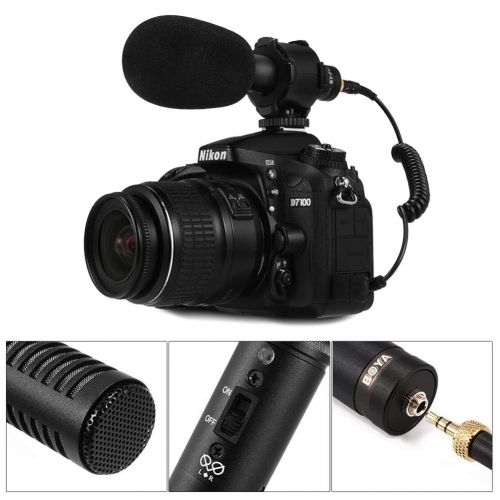  HATCHMATIC BOYA BY-PVM50 Stereo Condenser Microphone with Shock Mount for DSLR Camera LF726