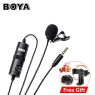 HATCHMATIC BOYA by-M1 Lavalier Microphone Omnidirectional Condenser Mic for iPhone Smartphone Canon Nikon DSLR Camera Interview Broadcast: w Phone Clip