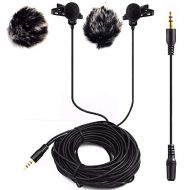 HATCHMATIC Nicama LVM2 Dual Headed Condenser Microphone with Windscreen Muff for DSLR Camera Audio Recorders & iPhone MacBook