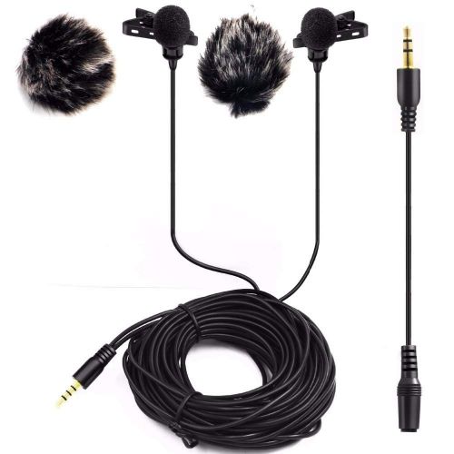  HATCHMATIC Nicama LVM2 Dual Headed Condenser Microphone with Windscreen Muff for DSLR Camera Audio Recorders & iPhone MacBook
