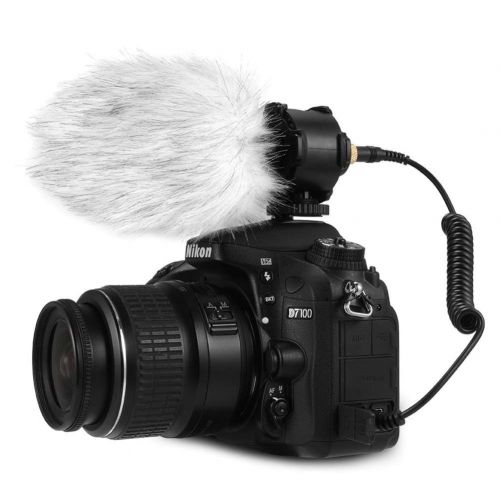  HATCHMATIC BOYA BY-PVM50 Stereo Condenser Microphone with Shock Mount for DSLR Camera LF726: Black