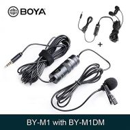 HATCHMATIC BOYA by-M1 Lavalier Condenser Microphone for Canon Nikon DSLR Camcorders, Studio Microphone for iPhone X 7 Plus Zoom H1N Handy: BYM1 with Dual Mic