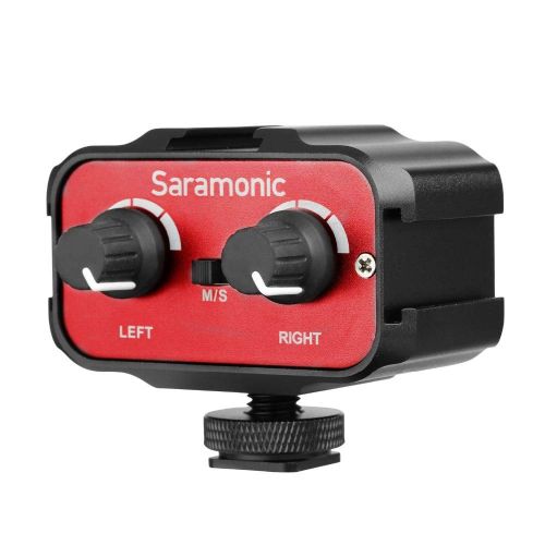  HATCHMATIC Saramonic SR-AX100 Universal Microphone Audio Adapter Mixer with Stereo & Dual Mono 3.5mm Inputs for DSLR Cameras & Camcorders: AX100