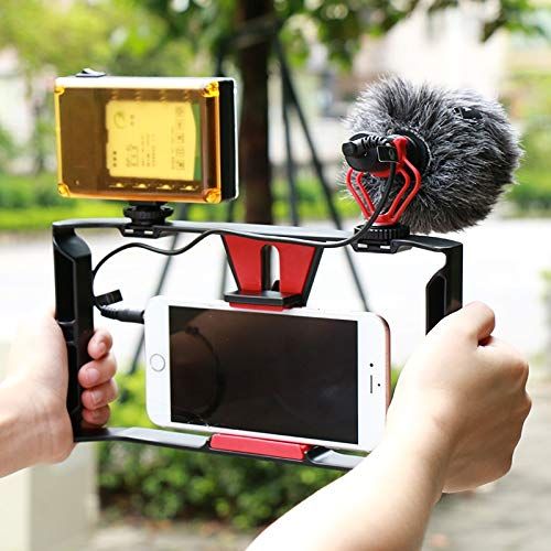  HATCHMATIC BOYA by-MM1 Phone Video Shotgun Microphone Vlogging Recording Mic for iPhone Nikon Canon DSLR CameraSmooth 4DJI Osmo Gimbal: Kit 2