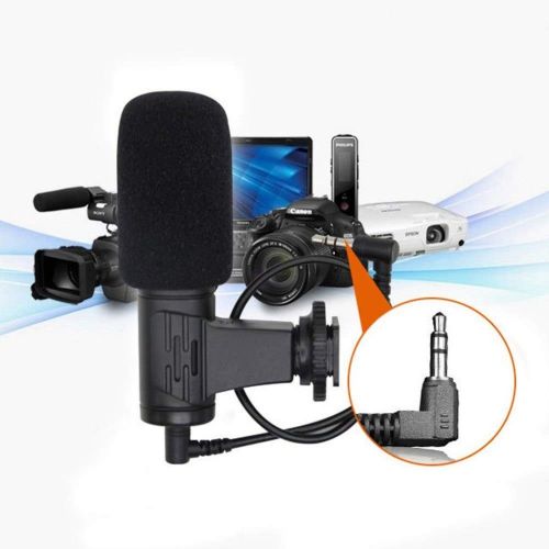  HATCHMATIC Studio Digital Video DV Stereo Recording Microphones 3.5mm for DSLR Camera: Black